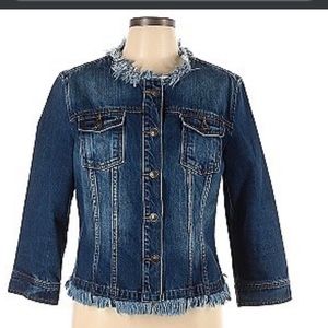 Boston Proper frayed denim jacket